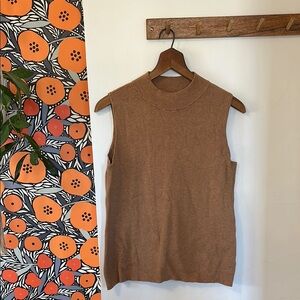 Time and Tru Sleeveless Brown Mock Turtleneck Knit Tank in medium